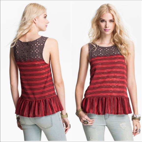 Free People Tops - Like new! Free People Molly’s Retro Peplum Top